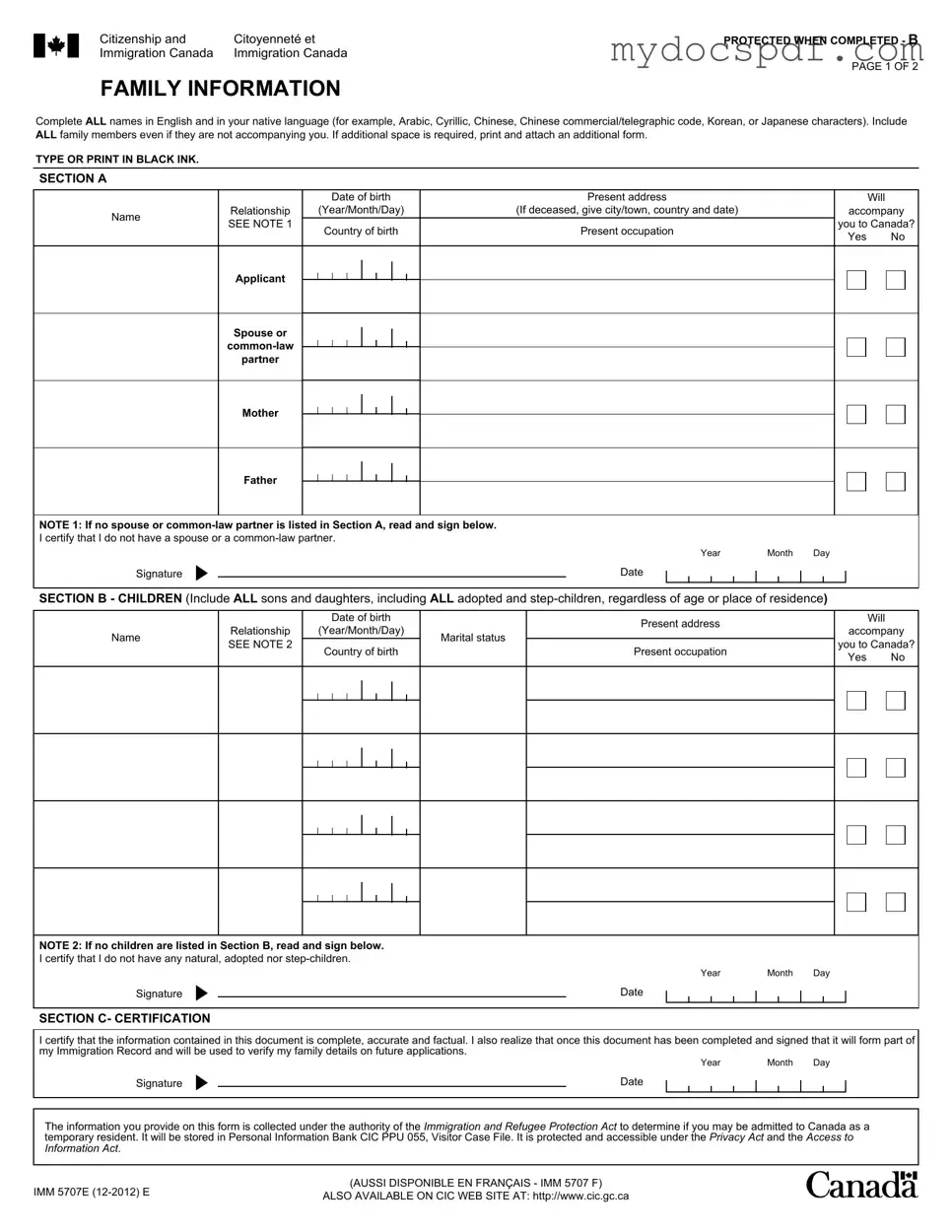 Get Imm5707 Form in PDF