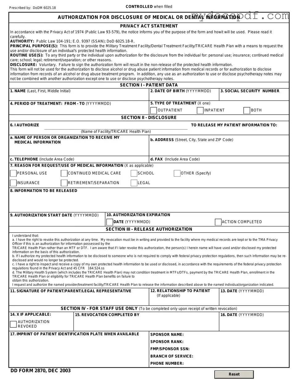 Get DD 2870 Form in PDF