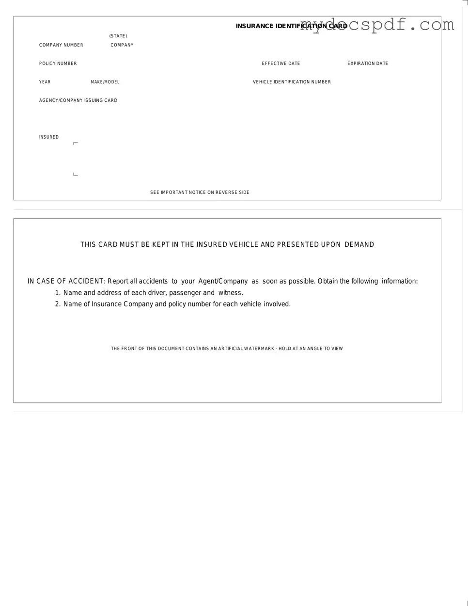 Get Auto Insurance Card Form in PDF