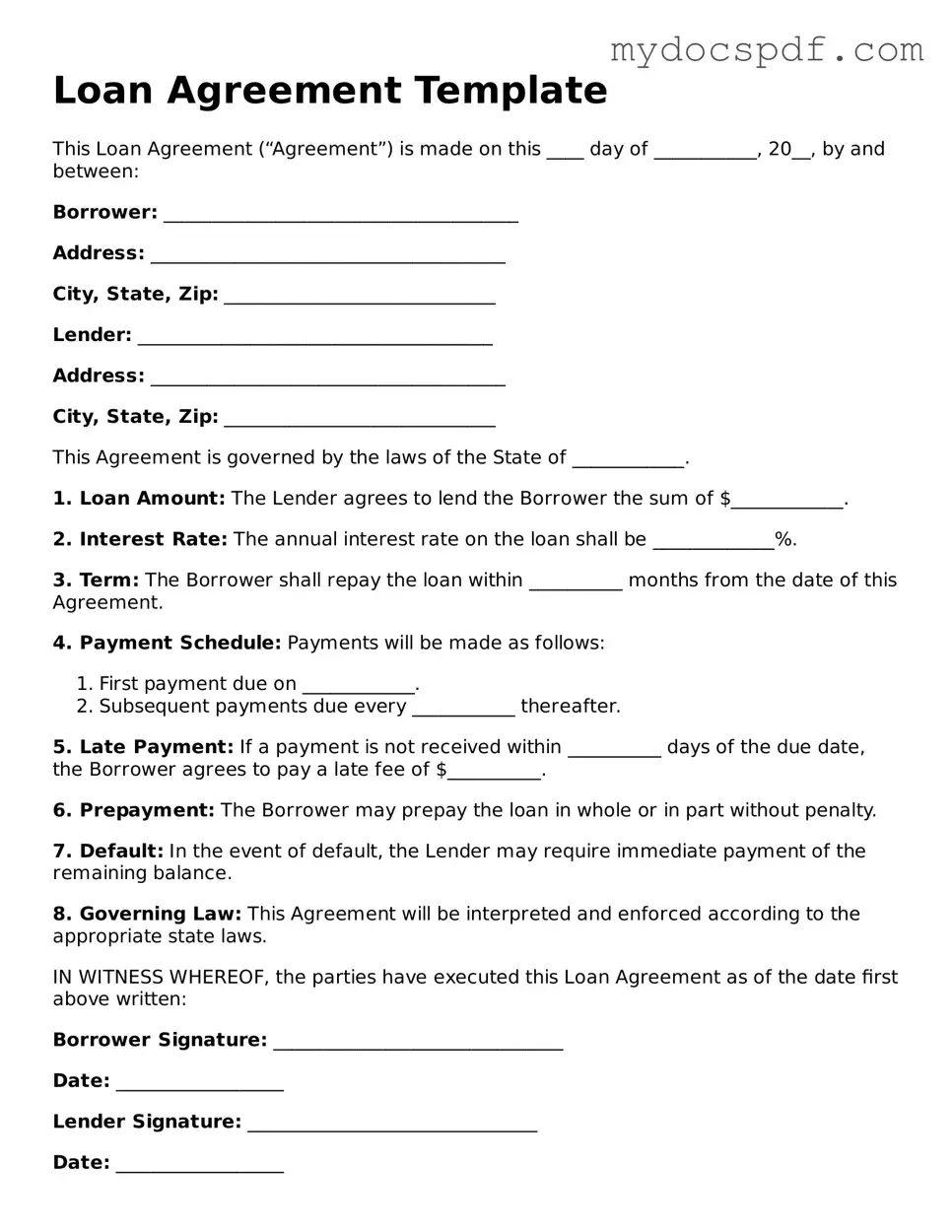 Attorney-Approved Loan Agreement Template