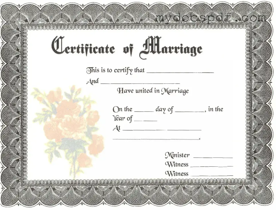 Get Marriage Certificate Form in PDF