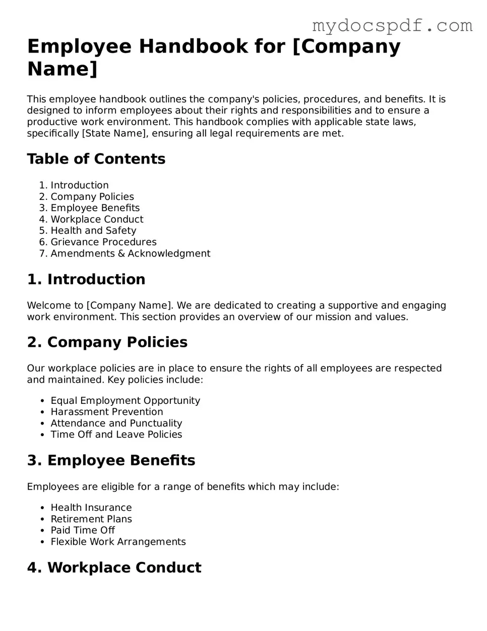 Attorney-Approved Employee Handbook Template