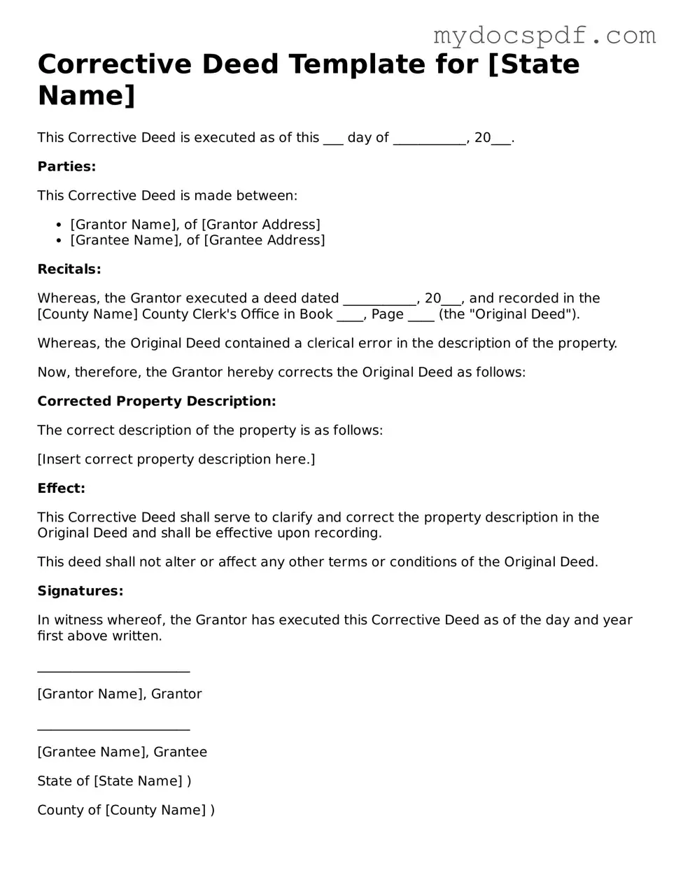 Attorney-Approved Corrective Deed Template