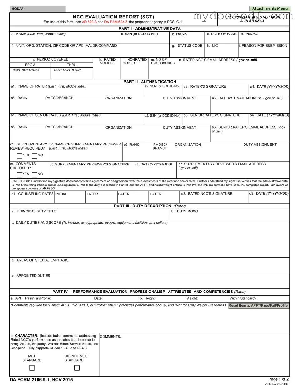 Get Da 2166 9 1 Form in PDF