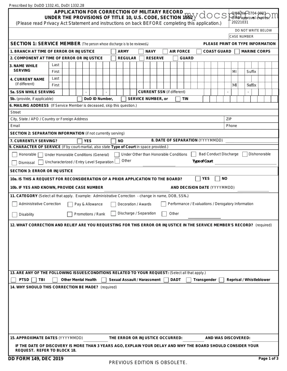 Get DD 149 Form in PDF