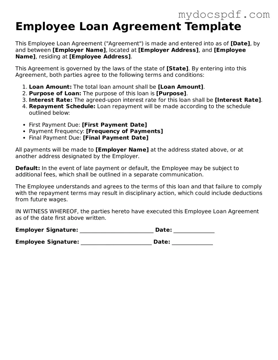 Attorney-Approved Employee Loan Agreement Template