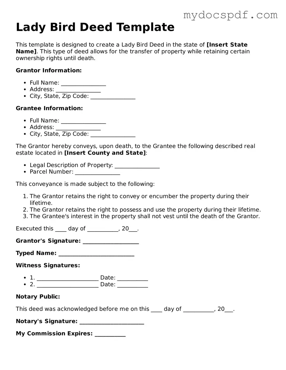 Attorney-Approved Lady Bird Deed Template