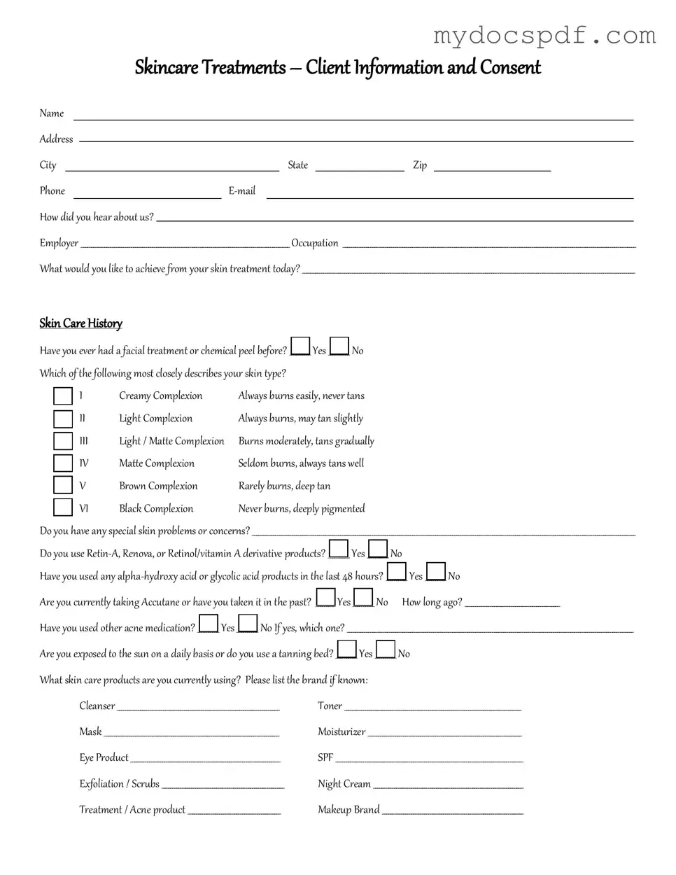 Get Facial Consent Form in PDF