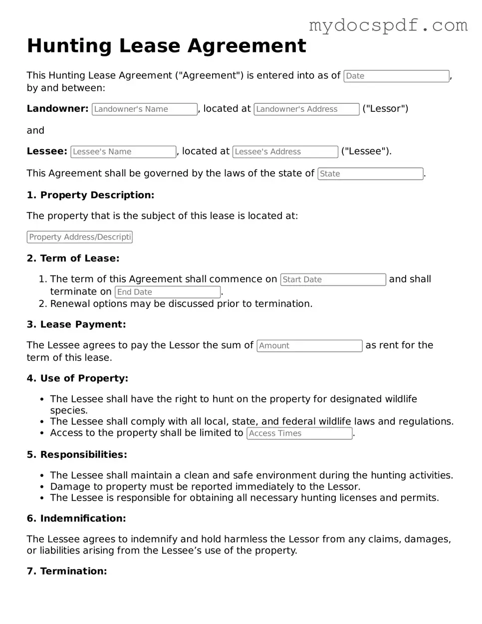 Attorney-Approved Hunting Lease Agreement Template