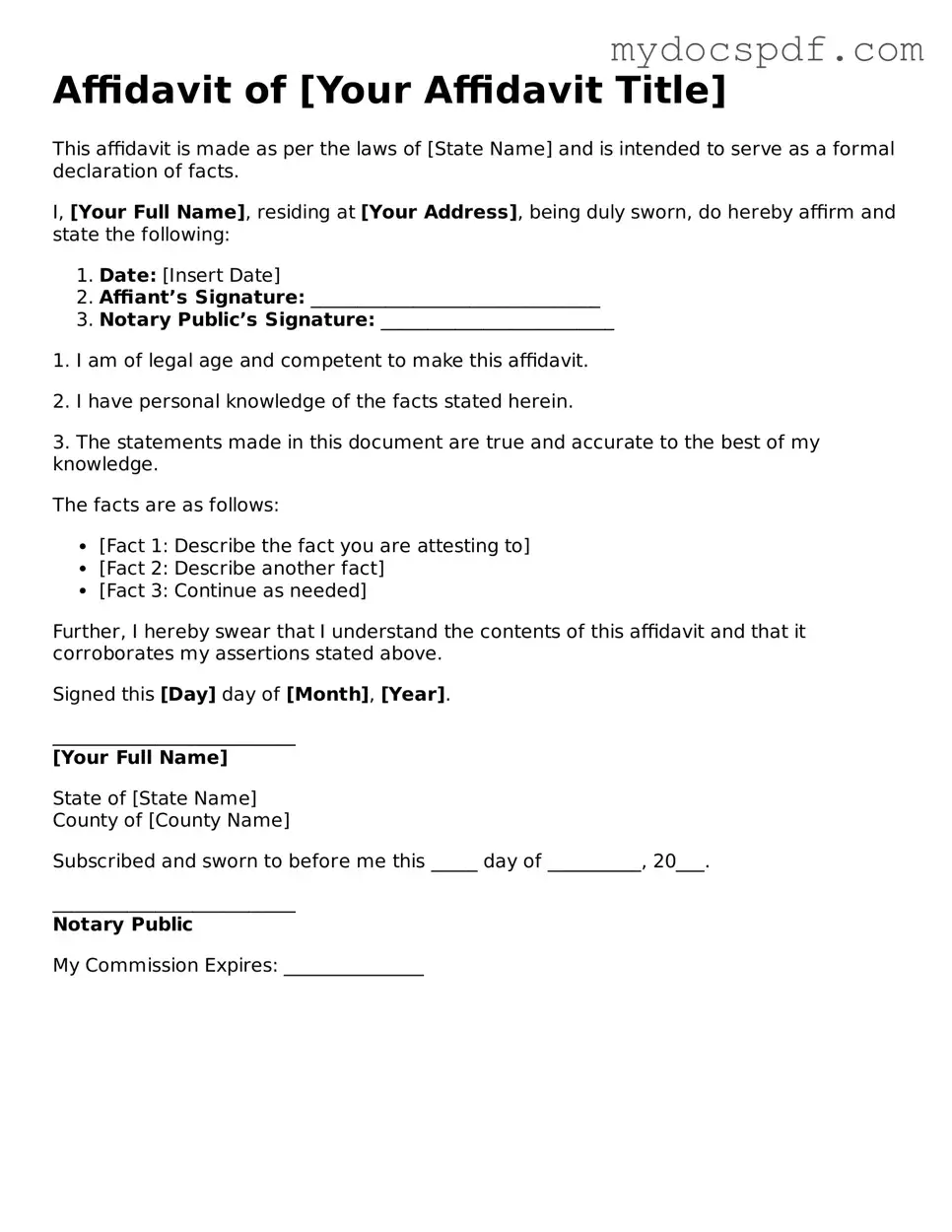 Attorney-Approved Affidavit Template
