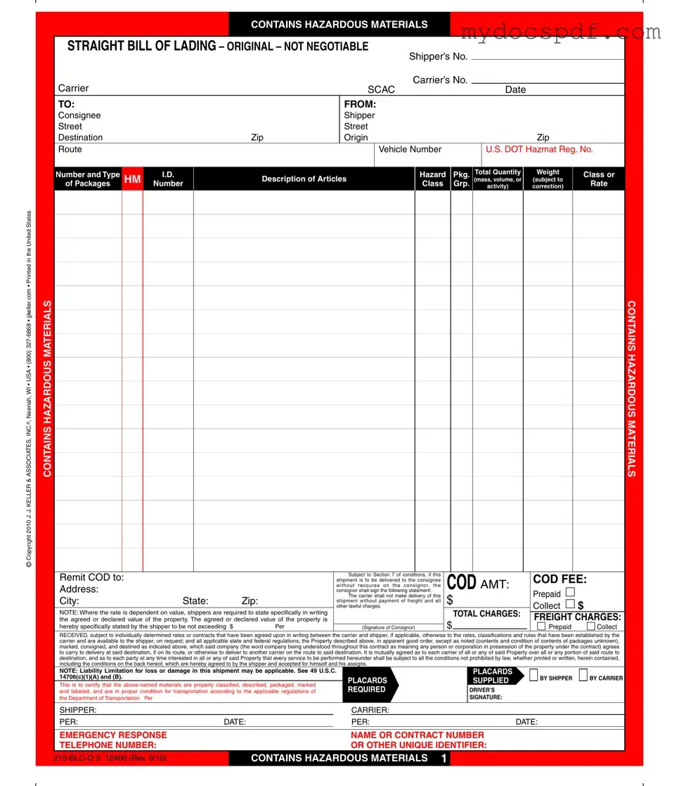 Get Hazard Bill Of Ladden Form in PDF