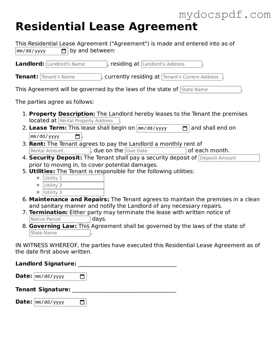 Attorney-Approved Residential Lease Agreement Template