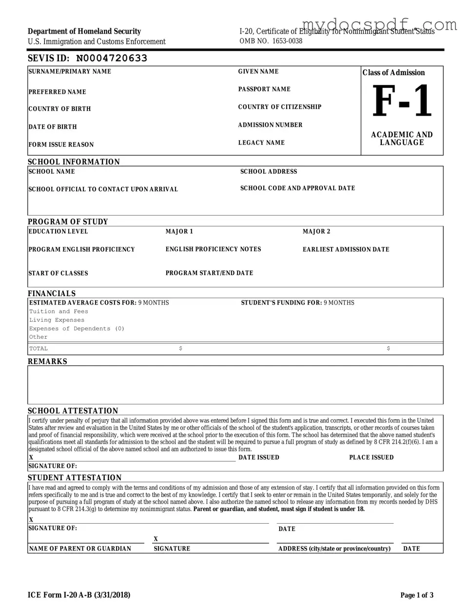 Get I 20 Form in PDF