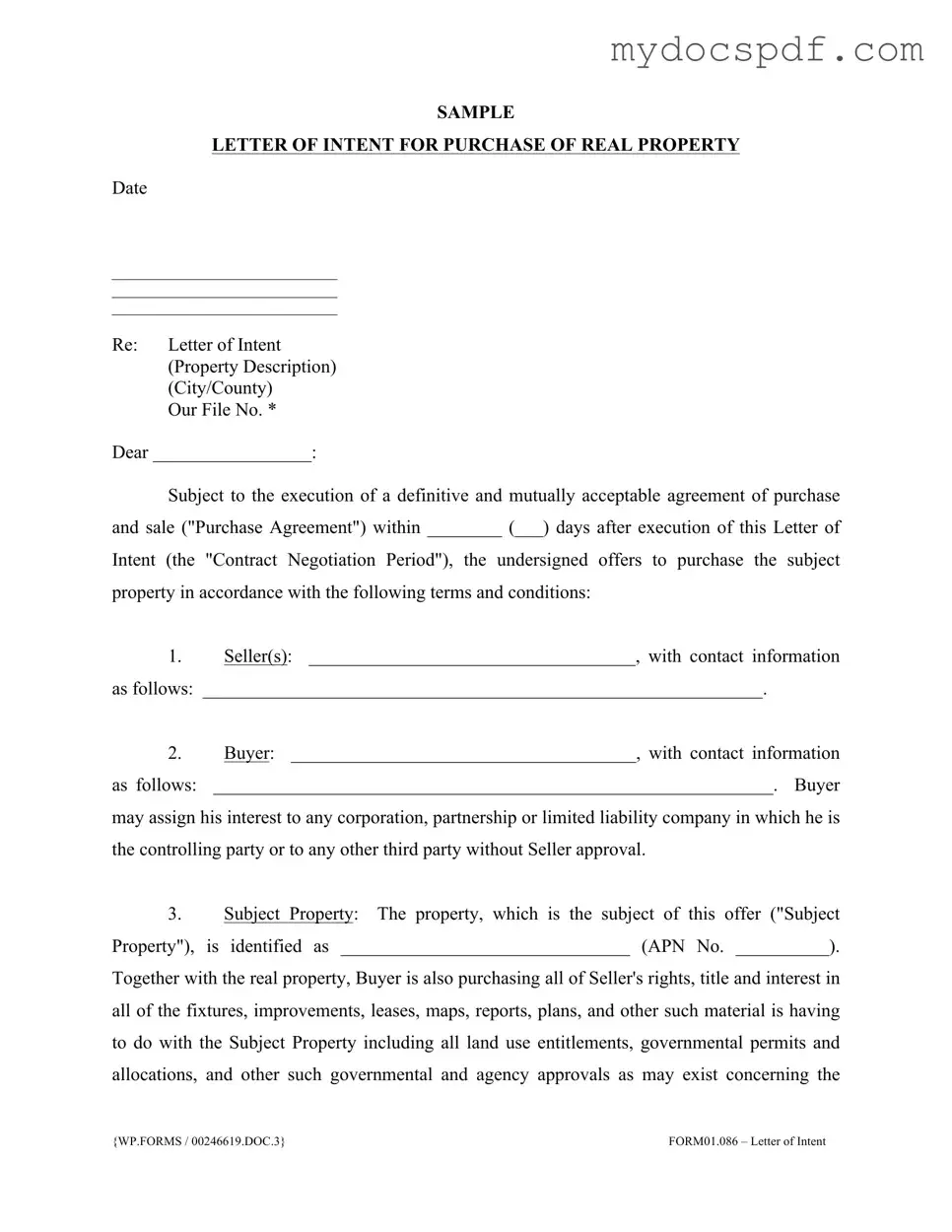 Get Letter To Purchase Land Form in PDF