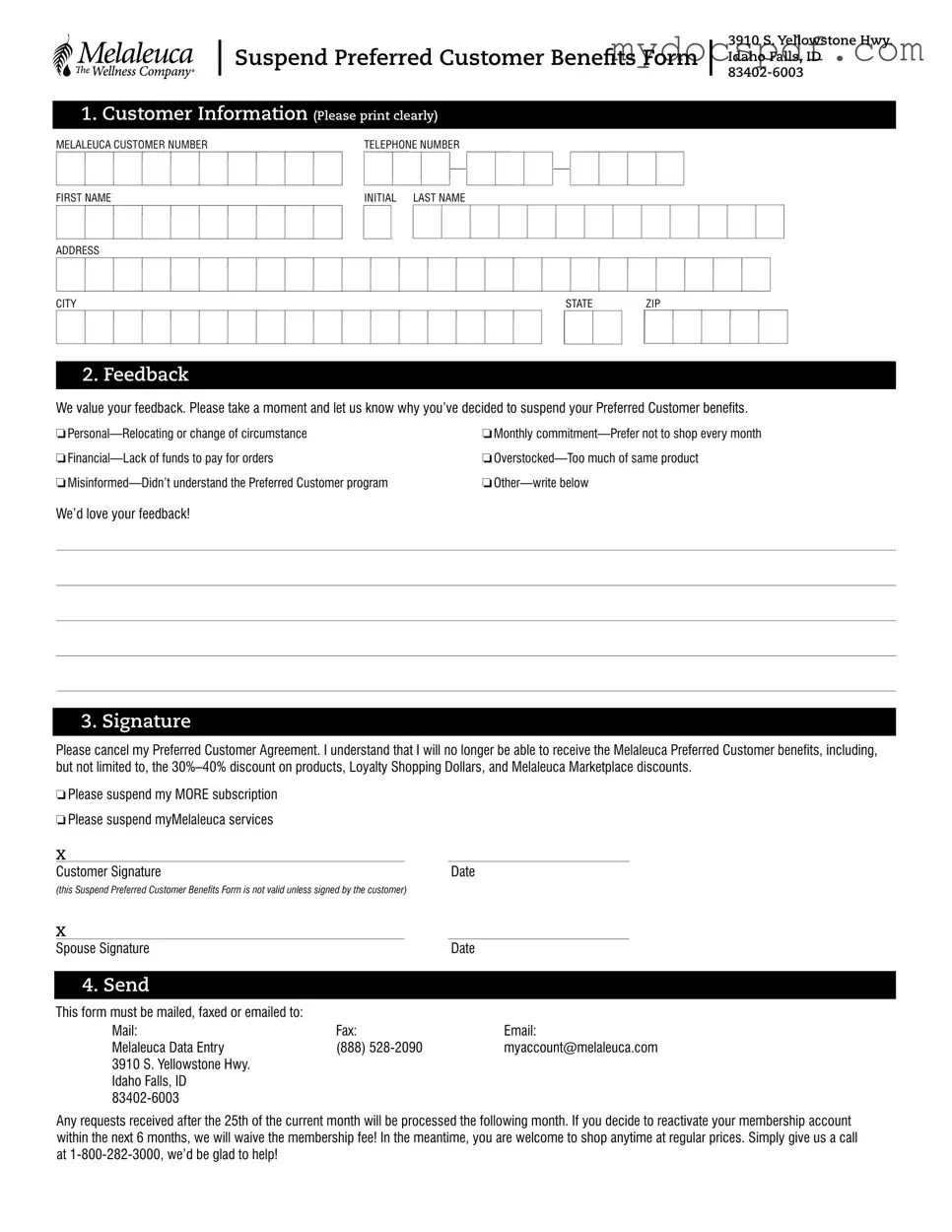 Get Melaleuca Cancellation Form in PDF