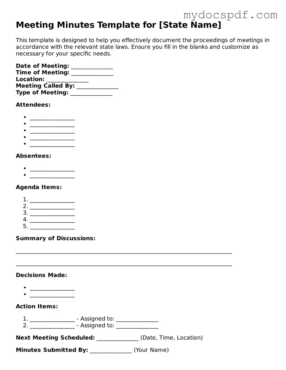 Attorney-Approved Meeting Minutes Template