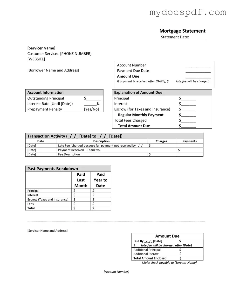Get Mortgage Statement Form in PDF