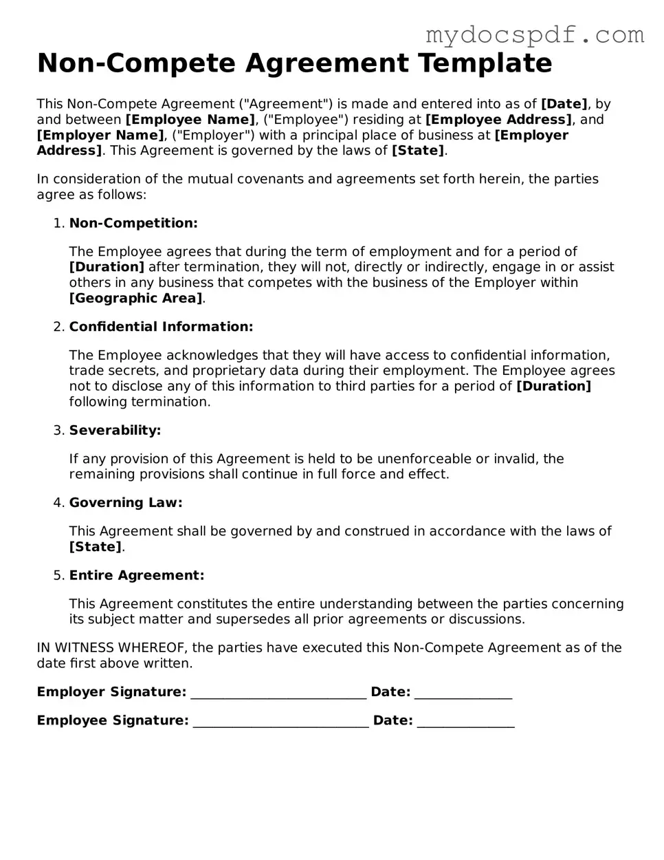 Attorney-Approved Non-compete Agreement Template