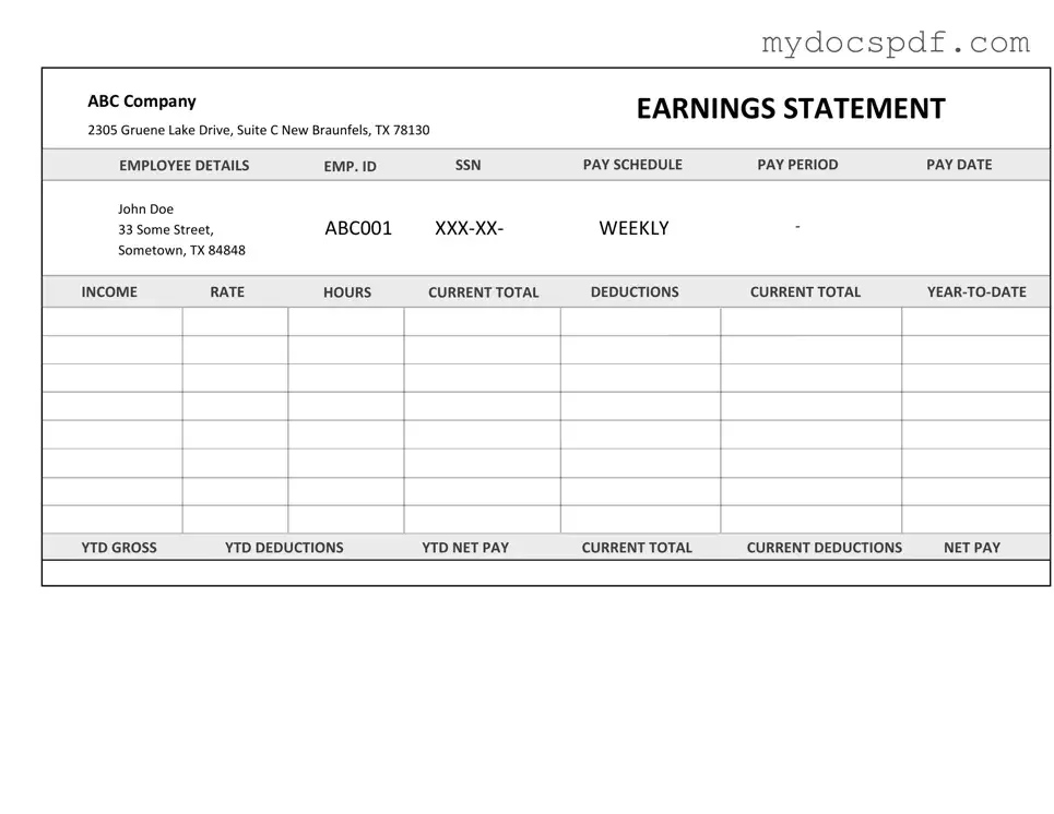 Get Independent Contractor Pay Stub Form in PDF