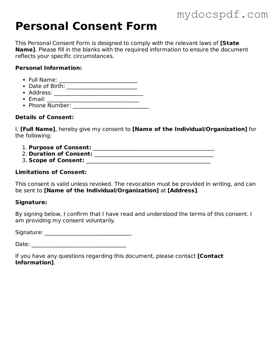Attorney-Approved Consent Template