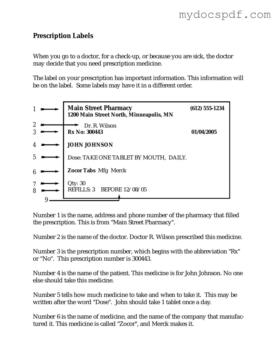 Get Prescription Label Form in PDF