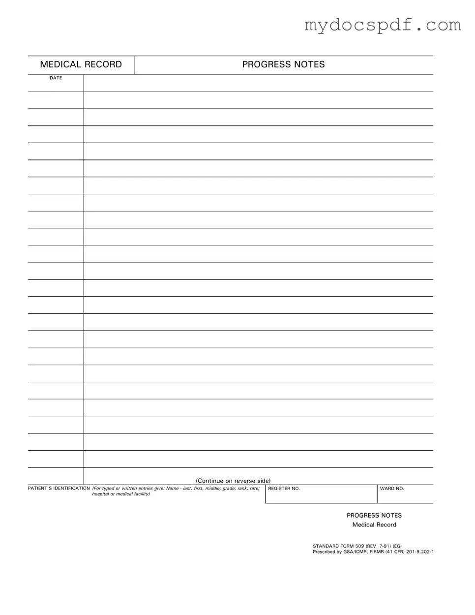 Get Progress Notes Form in PDF