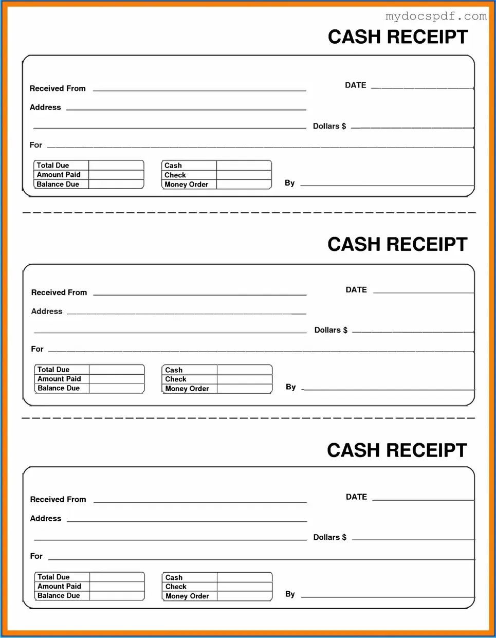 Get Cash Receipt Form in PDF