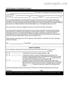 Get 90 Day Notice To Move Out Form in PDF