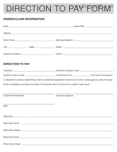 Get Authorization And Direction Pay Form in PDF