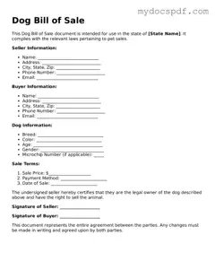 Attorney-Approved Dog Bill of Sale Template