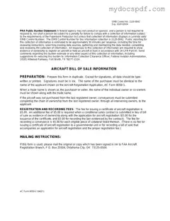 Get Aircraft Bill of Sale AC 8050-2 Form in PDF