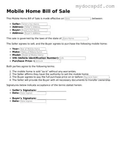 Attorney-Approved Mobile Home Bill of Sale Template
