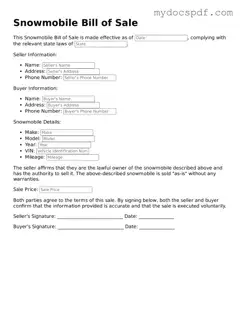Attorney-Approved Snowmobile Bill of Sale Template