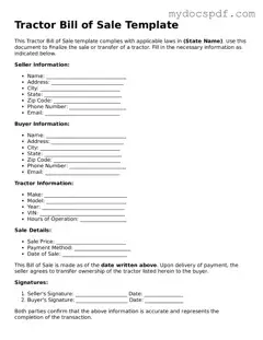 Attorney-Approved Tractor Bill of Sale Template