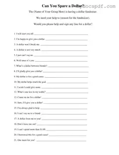 Get Donated A Dollar Form in PDF