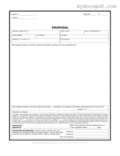 Get Construction proposal form Form in PDF