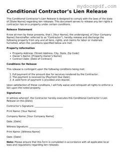 Attorney-Approved Conditional Contractor’s Lien Release Template