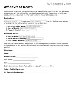 Attorney-Approved Affidavit of Death Template