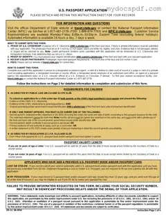 Get DS-11 U.S. Passport application Form in PDF