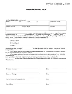 Get Employee Advance Form in PDF