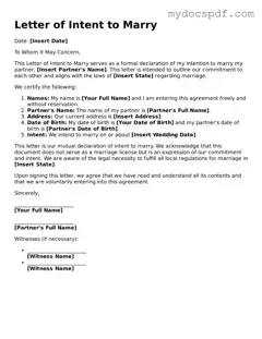 Attorney-Approved Letter of Intent to Marry Template