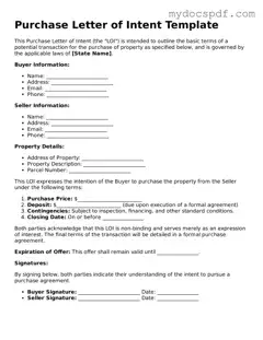 Attorney-Approved Purchase Letter of Intent Template