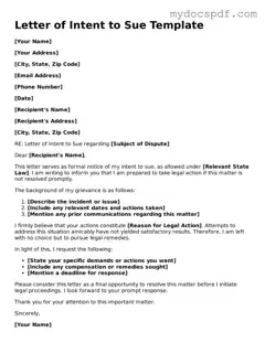 Attorney-Approved Letter of Intent to Sue Template