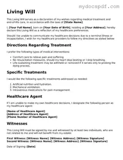 Attorney-Approved Living Will Template