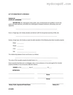 Get Louisiana act of donation Form in PDF