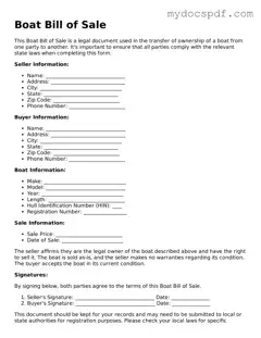 Attorney-Approved Boat Bill of Sale Template