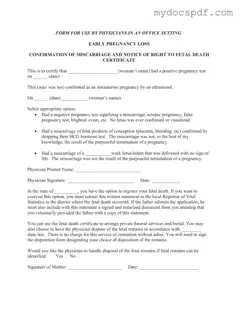 Get Miscarriage Discharge Paper Form in PDF