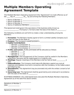 Attorney-Approved Multiple Members Operating Agreement Template