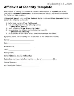 Attorney-Approved Affidavit of Identity Template