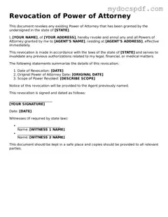 Attorney-Approved Revocation of Power of Attorney Template